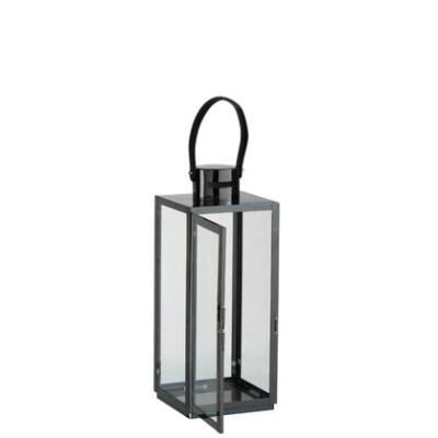 J-LINE Felinar din inox negru L