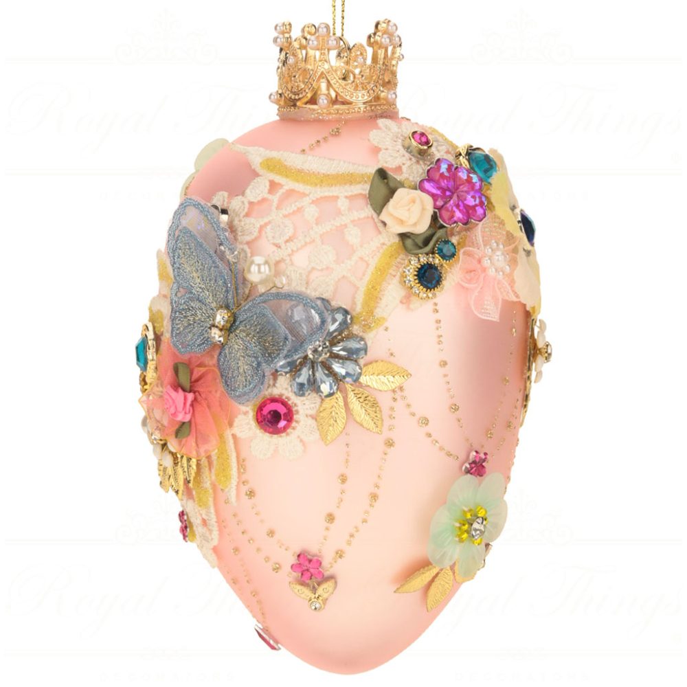 Ou din sticla Faberge colectia Jewel roz 18cm MARK ROBERTS