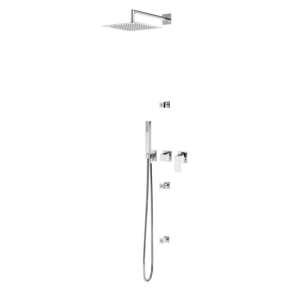 APA DE DUS CON INOX 250MM 3 JETS DUUS DE MANA - LI - imagine 2