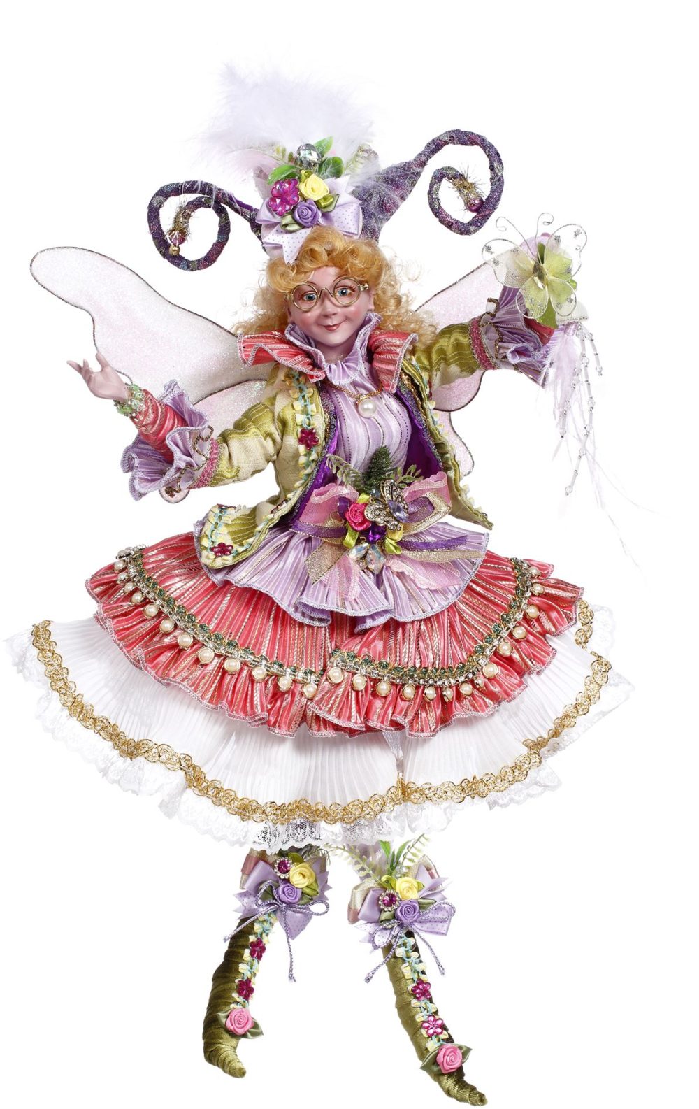 med butterfly fairy girl pnkprplgrn 49,5cm