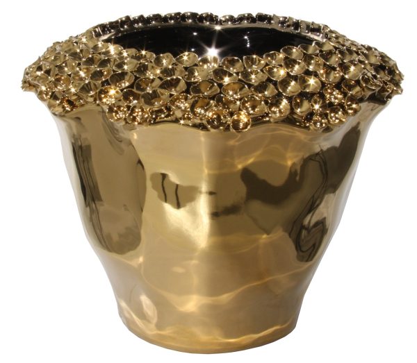 Vas ceramic Hortensia auriu