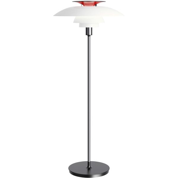 Lampă de podea PH 80, alb opal/cromat lucios
