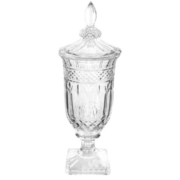 Urnă de cristal cu capac d16cm; h46cm